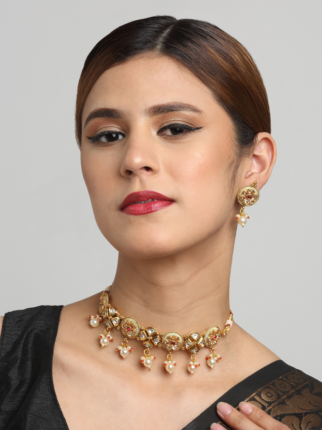 YouBella Jewellery Celebrity Inspired Gold Plated Necklace Jewellery Set for Girls and Women